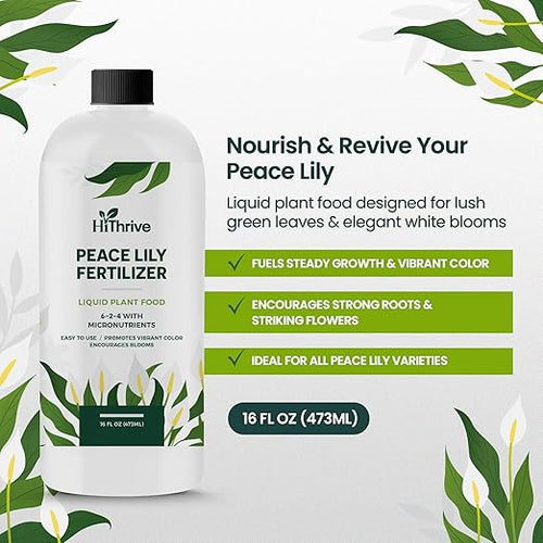 16oz Peace Lily Plant Indoor Live Fertilizer - Makes 96 Gallons of Peace Lily Fertilizer - Nutrient-Rich Liquid Plant Food for Lush Foliage, Stronger Roots, and Elegant White Blooms