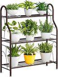 SORCEDAS Plant Stand Indoor Outdoor Plant Shelf 3 Tier Metal Corner Flower Stand Multiple Holder for Patio Garden Balcony Living Room, Bronze