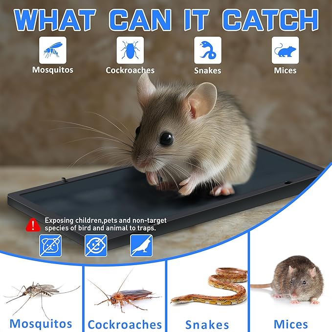 Landisun Mouse Rat Traps Roach Snakes Mices Spider Pest Glue Trap Indoor for Home