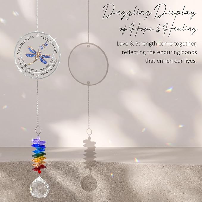 GIFTELIX Memorial Suncatcher - Sympathy Gift for Loss of Loved One - Crystal Rainbow Maker - Bereavement Keepsake - Hanging Crystal Decor - Loss of Family Friend Pet - Suncatcher Ornament