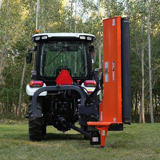 72" Heavy Duty PTO Drive 3 Point Offset Ditch Bank Verge Flail Mower for 70-110HP CAT 2 Tractor, 111'' Offset Distance,55°/90° Rotation Angle, 16 Hammers, Model AGF72