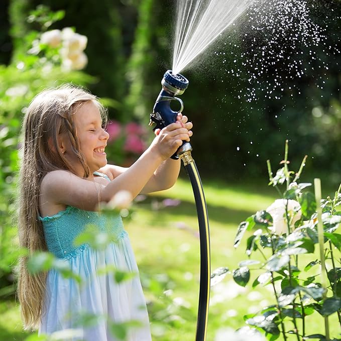 Solution4Patio Short Leader Garden Hose 5/8 in. x 10 ft. -Kink Free, No Leaking, Male/Female Fittings -Heavy Duty Durable Flexible Lightweight Water Pipe -Brass Aluminum Ends for Household & Yard Use