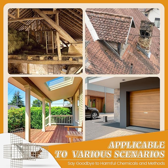2Sets One Way Squirrel Door Excluders, Animal Excluder Cage, Humane Squirrels, Chipmunks Contactless Excluder, for Outdoor Spaces Like Attics, Chimneys - Includes Full Installation Kit