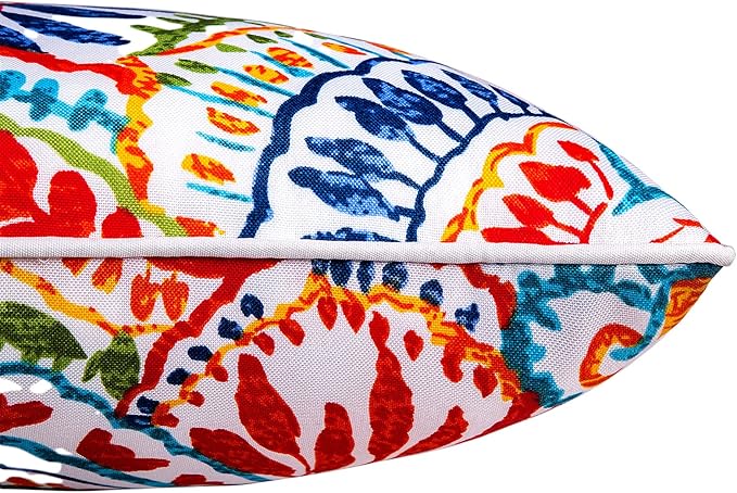 JMGBird Outdoor Lumbar Pillows Set of 2 with Insert - 12x20 Inch Waterproof Outdoor Pillows for Patio Furniture