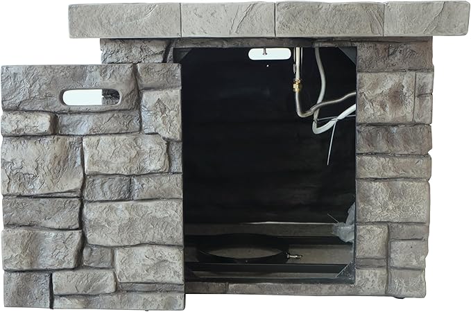Propane Fire Pit Table, 30 Inch Firepits for Outside, Square Gas Fire Pit for Outside Patio, MgO Propane Fire Table, 40000BTU, Grey