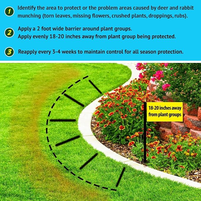 Nature's MACE Deer & Rabbit Repellent 25lb, Covers 25,000 Sq Ft, Repel Deer from Your Home & Garden, Deterrent, Safe to use Around Children, Plants, Produce, Protect Your Garden Instantly, Plant Safe