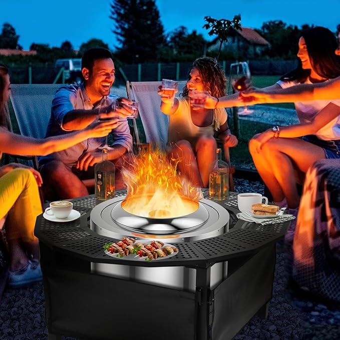 Fire Pit Bonfire Surround for Solo Stove Bonfire Ranger 2.0, Circular Safety Protection, Equipped with a Safety Support Frame to Prevent Direct Contact with The Ground