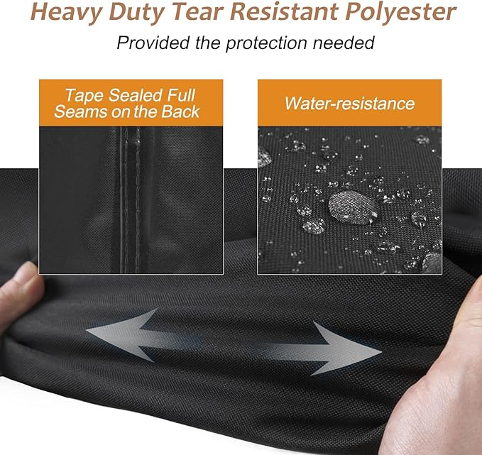 NettyPro Fire Pit Cover Round Waterproof Outdoor Firepit Cover for Gas Propane Fire Pit Table, 50 x 24 inch, Black