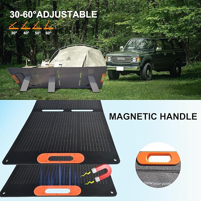 30W 100W 200W 400W Solar Panel,Portable Foldable Solar Panel Kit,Black with Carrying Case (2 * 200W)