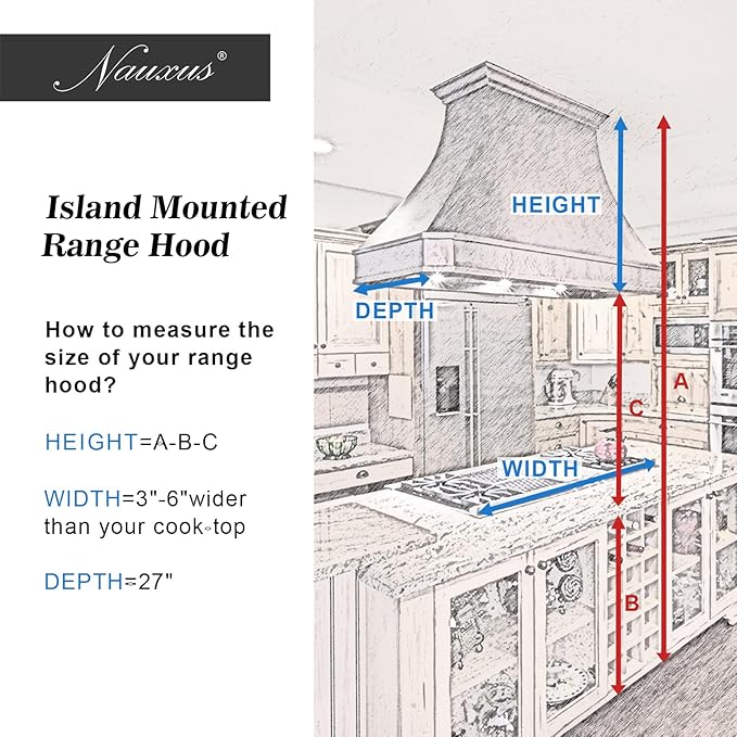 Custom Stainless Steel Range Hood, Handmade Kitchen Hood with Powerful Range Hood Insert, Classic Stove Vent Hood with Straps & Rivets, 30"W x 27"H Wall Mount, HSW30SC-302722BSS