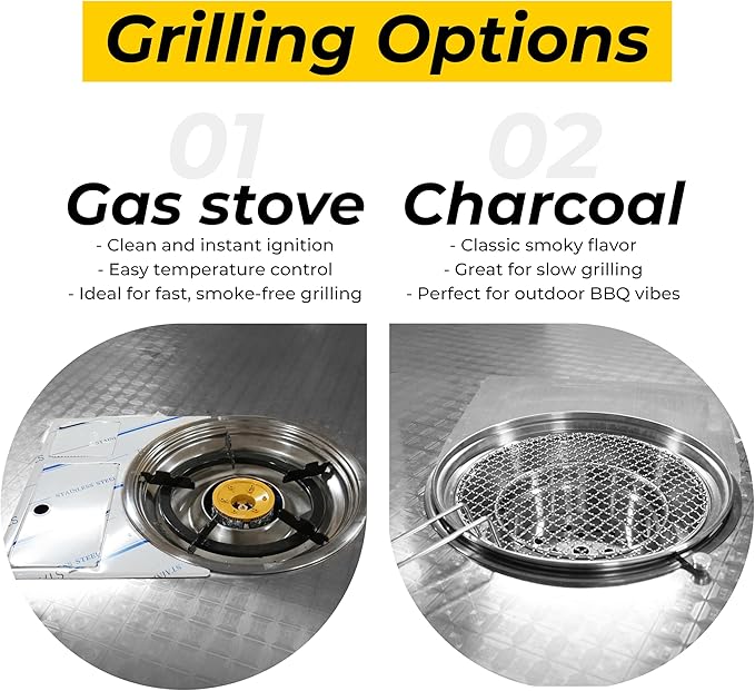 43.5" X 30" Korean BBQ Grill Foldable Outdoor Large Table Charcoal set