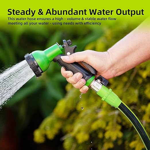 Worth Leader Long Garden Hose 5/8 in. x 75 ft. -No Kink, Flexible, Leakproof, Male to Female Fittings -Heavy Duty Durable PVC Lightweight Water Pipe with Brass Aluminum Ends for Household & Yard Use
