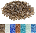 Skyflame High Luster 10-Pound Regular Fire Glass for Fire Pit Fireplace Garden Landscaping Bronze 1/2" Size