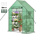 Greenhouse, 56×28×76" Walk in Greenhouse, Portable Green House for Outdoors with Thicken PE Cover, 3 Tiers 8 Shelves for Plants, Flowers, Seedling (Green, 56x28x76 inch)