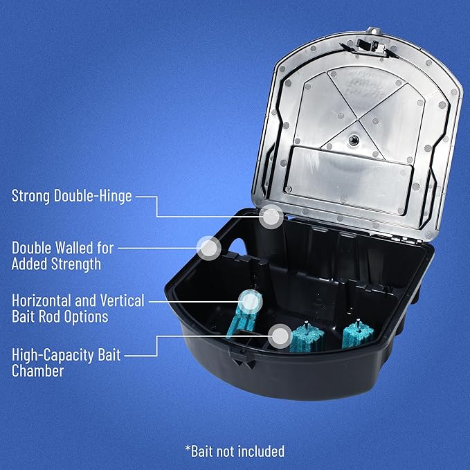 B&G - Rodent Cafe (6 Stations & 6 Universal Keys) - Durable, Discreet, Low-Profile Rodent Bait Station - Tamper-Resistant & Easy to Clean