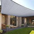 LOVE STORY Custom Size 9'x10' Silver Grey Sun Shade Sail Rectangle UV Block Canopy Patio Sail Sunshades Fabric for Outdoor Garden Carport (We Make Custom Size)