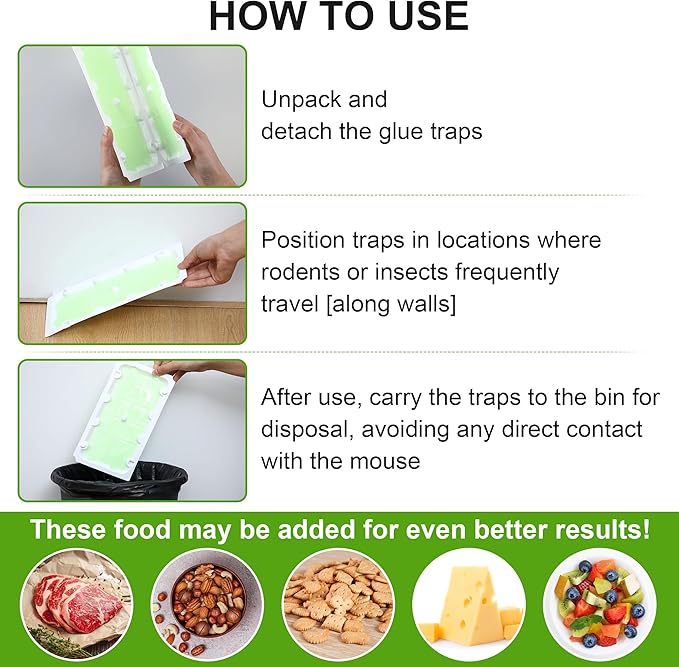 Qualirey 100 Pack Mouse Glue Trap, Super Sticky Traps Mouse Size for Mice and Rats, Pre-Scented, Non Toxic Mice Glue Boards, Rodent Sticky Pads Indoor for Home, Easy to Use, Pet Safe Pest Control
