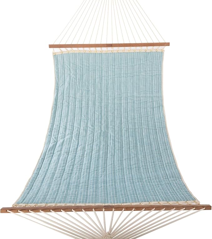 Nags Head Hammocks Harborview Surfside Bella Dura Quilted Hammock, Constructed of Durable Fabrics, Cumaru Spreader Bar, Rolled Rim Grommets, Galvanized Hardware, Handcrafted in The Carolinas