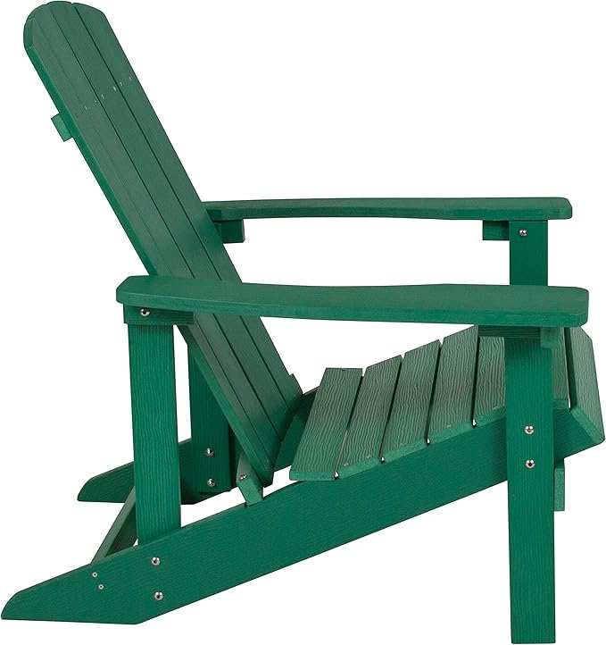 EMMA + OLIVER Campfire Set - Two Green Poly Resin Adirondack Chairs - 29" Star and Moon Fire Pit with Mesh Cover - Weather Resistant - Wood Burning Fire Pit