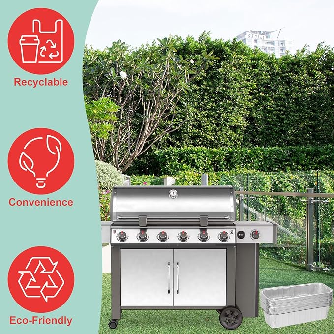WEBROIL 6498 6417 Grease Catcher Pans for Weber Genesis II 400 & 600,Aluminum Foil Tray Liners for Weber 28''/36" Gas Griddle, for Weber 400/600 Summit Series Smokefire EX6 EPX6 EX4 Gas Grill,20 Packs