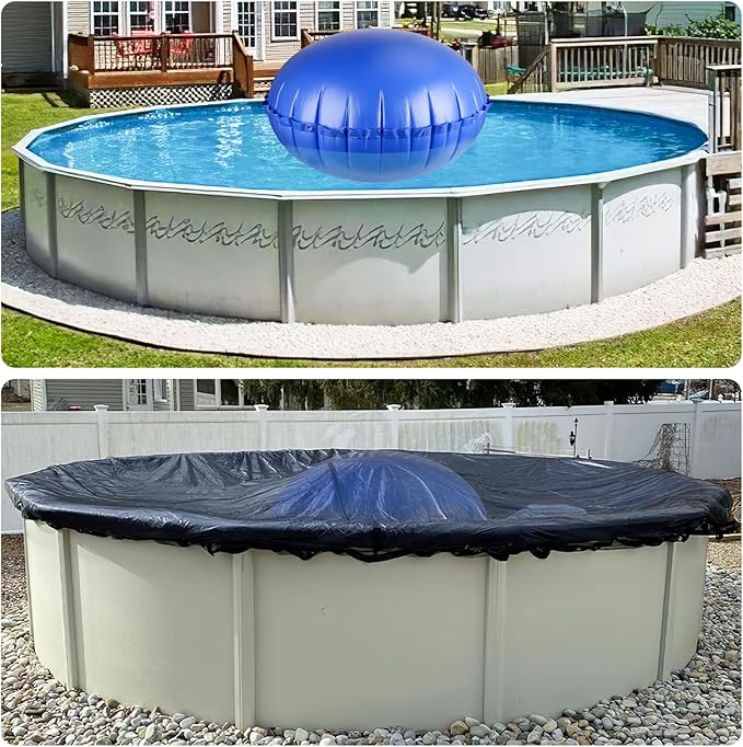 COCHIE 5' x 5' Pool Pillows for Above Ground Pools, Ultra-Thick Cold-Resistant Pool Air Pillow, Winter Closing PVC Ice Equalizer Air Pillows Covers with Rope for Winterizing Support Pools