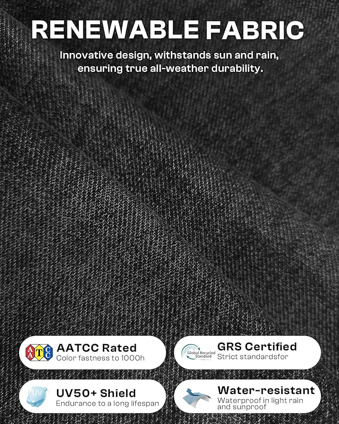 Oasbira Aluminum Outdoor Patio Couch Loveseat, Oversized Patio Sofa with Widened Armrest & Ultra-Thick Cushions, Deep Seating Modern Patio Furniture for Backyard, Deck, Graphite