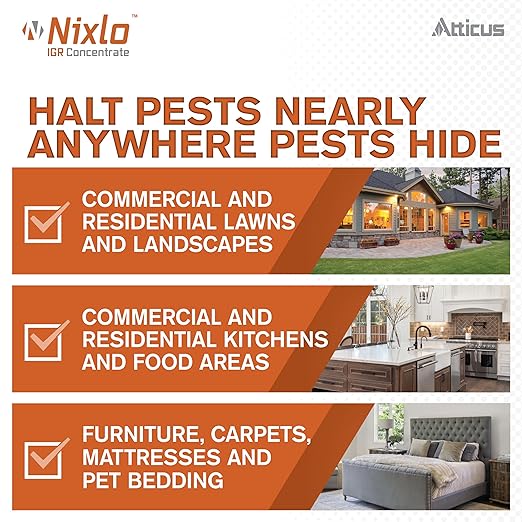 Atticus Nixlo IGR Concentrate (140 ML) - Pyriproxyfen 10% - Insect Growth Regulator - Ant, Cockroach, Flea, Fly, Mosquito