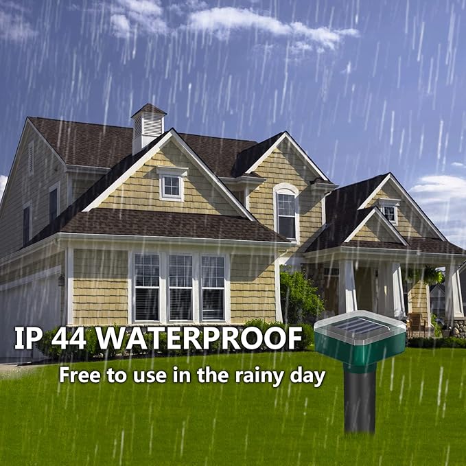 Snake Repellent for Yard & Outdoors - Solar-Powered Sonic Snake Deterrent Devices, Waterproof, Pet Safe Rattlesnake Repellent