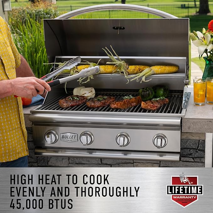 Bull Outdoor Products 69008 LP Steer Premium Drop in Grill, Liquid Propane, Silver