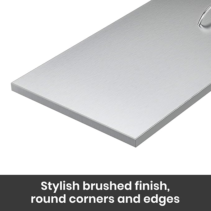 Stanbroil Fire Pit Burner Pan Cover 27" x 11", Fits 24 x 8 Inches Rectangular Drop-in Burner Pan, Stainless Steel