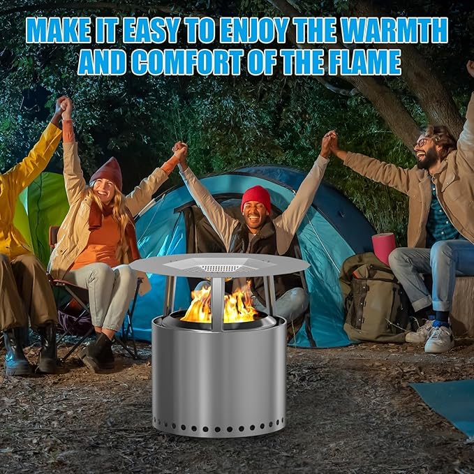 LS'BABQ One-Piece Heat Deflector for Solo Stove Yukon 27", Stainless Steel Heat Diffuser Accessories for Yukon Fire Pit with 3 Leg, for Most 27 inches Outdoor/Indoor Backyard Camping Fire Pit Stove