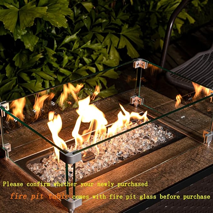 GASPRO 20 lbs Clear Fire Glass for Fire Pit Table, Reflective Gas Fireplace Glass Rocks, Gorgeous, 1/2 Inch
