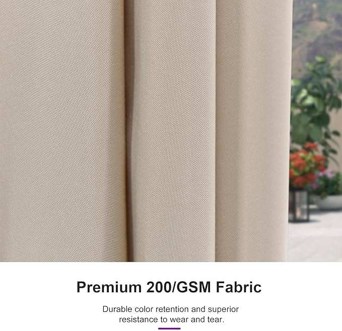 PURPLE LEAF 6.5' x 6.5' Square Patio Umbrella with Tilt Adjustment, Outdoor Table Umbrella Champagne Aluminum Frame, Market Umbrella Pool Umbrella for Deck Garden, Patio, or Poolside