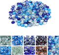 GasSaf Blended Fire Glass Beads for Outdoor Fire Pit, Fireplace, Replaces Existing Gas Logs & Lava Rocks, 3/4 Inch Glass(20 Pound)(Cobalt Blue, Caribbean Blue, Crystal Clear Luster)