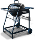 SnS Grills MasterKettle Charcoal Grill and Smoker with Patented Slow ‘N Sear Deluxe Insert, EasySpin Grate for Two-Zone Cooking and Integrated Table, Low ‘N Slow Smoking and BBQing - Black 22-Inch