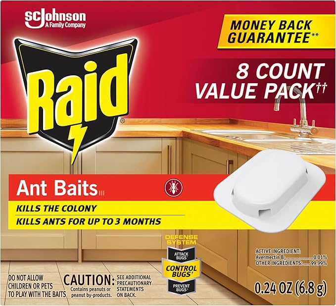 Raid Ant Killer Baits, Child Resistant Bug Killer for Indoor Home Use, 0.24 Oz, 8 Count