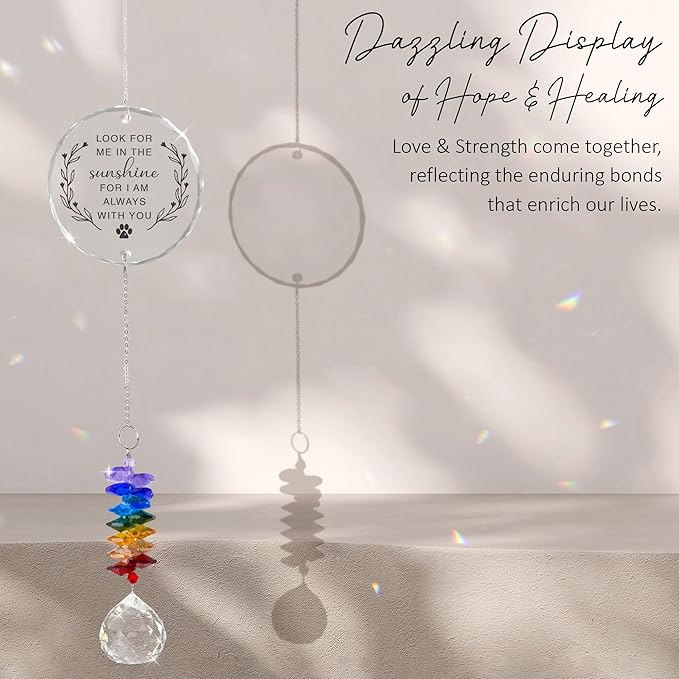 GIFTELIX Christmas Ornaments - Dog Cat Loss Sympathy Gifts - Pet Memorial Suncatcher - Remembrance Gift for Loss of Cat Dog - Bereavement Pet Lover Gift - Suncatcher Ornament - Christmas Tree Decor