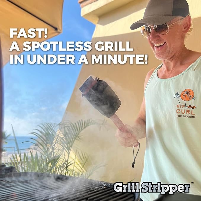 GRILL STRIPPER Replaceable Flame-Resistant Aramid Fiber-Reinforced Scrubbing Sponge