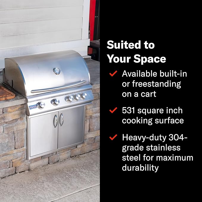 Blaze Gas Grill | 40-inch Built-in Propane Gas Grill | 5 Burner BBQ | Premium Outdoor Kitchen | Best in Class Warranty | LTE+ | BLZ-5LTE3-LP
