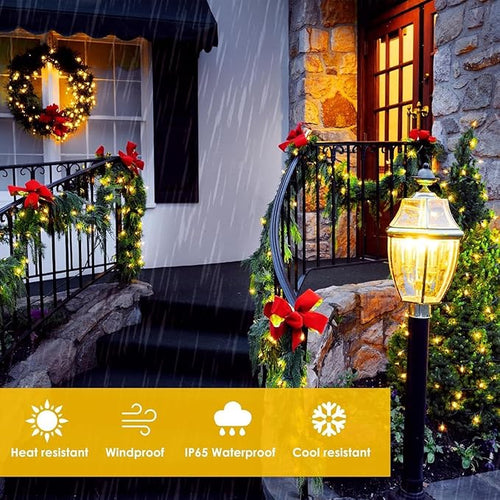 2 Pack 90FT Solar Christmas Lights, Super Bright 160 LED Solar Lights String with 8 Lighting Modes, Outdoor Waterproof Green Wire Solar Twinkle Light for Xmas Garden Decorations (Warm White)