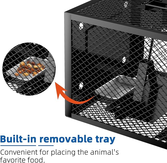 Humane Rat Traps - Large 12.5 Inches Upgraded Mouse Trap for Outdoors & Indoors - Reusable Rat Trap Cage for Mouse and Small Animals - Effective Quick Simple to Use (3-Pack)