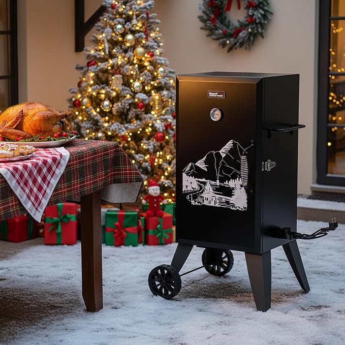 Royal Gourmet SE2805 28-Inch Analog Electric Smoker with 3 Cooking Grates, Outdoor Smoker with Adjustable Temperature Control & 454 Sq. In. Cooking Area for Outdoor Backyard BBQ, Black