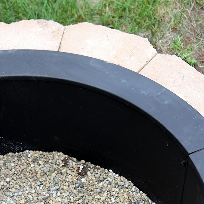 Sunnydaze Outdoor Fire Pit Ring - DIY Above or In-Ground Steel Fire Ring Insert - 33-Inch Outer/27-Inch Inner Diameter