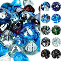 onlyfire 10-Pounds Fire Glass Diamonds for Propane Fire Pit, 1 Inch Blended Firepit Glass Rocks Stones for Gas Fireplace and Fire Pit Table, Caribbean Blue, Crystal Ice and Amber