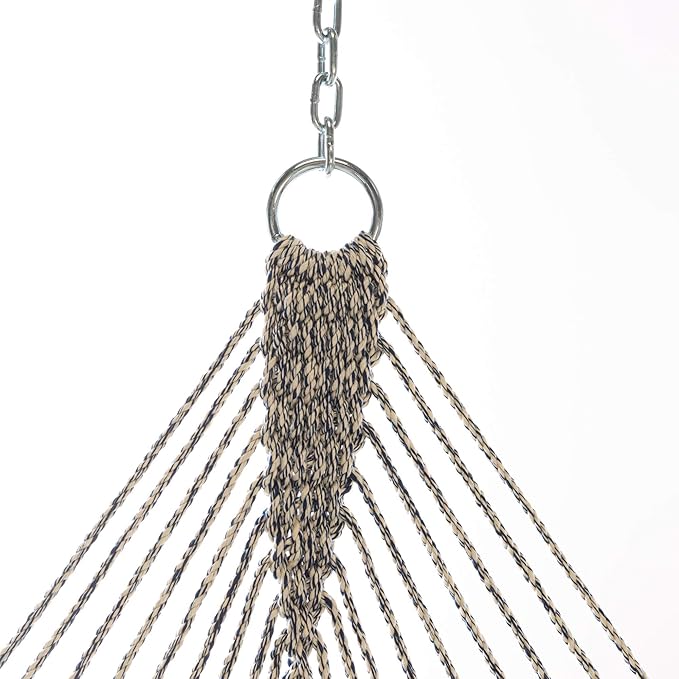 Original Pawleys Island Large Navy DuraCord Rope Hammock – 13 ft. x 55 in., 2-Person, 450 lb Capacity, Oak Spreader Bar, Zinc-Plated Hardware, Handcrafted in The USA