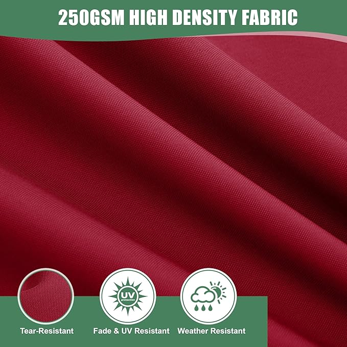 Chaise Lounge Cushions Outdoor - Waterproof and Fade Resistant Sun Lounger Replacement Cushions - Patio Lounger Pads with Removable Cover for Pool, Deck, Lawn, 80 x 26 x 3 Inch, Red