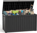 200 Gallon Deck Box Large Outdoor Storage Box for Patio Furniture,Outdoor Cushions,Garden Tools and Pool Supplies,Waterproof,Weatherproof(Black)
