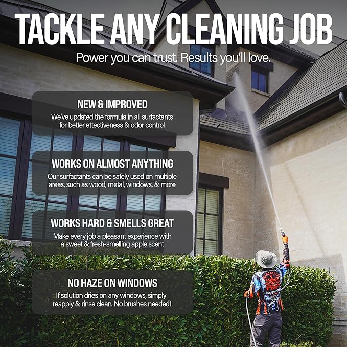 Southeast Softwash Southern Twang - Professional Exterior House Cleaner, Siding Cleaner & Roof Wash Surfactant for Pressure Washing & Soft Wash Applications | Crisp Apple Scent, 1 Gallon (1 Pack)
