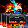 Magical Flames Fire Color Packets (5 Pack), Vibrant Multi-Color Fire for Fire Pits, Campfires, Bonfires & Fireplaces - Camping Essentials & Outdoor Party Accessories