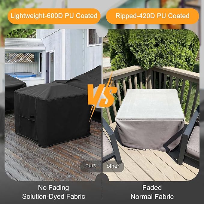 NettyPro Fire Pit Cover Round Waterproof Outdoor Firepit Cover for for Ikuby Ball Globe Patio Fireplace, 33 x 31 inch, Black